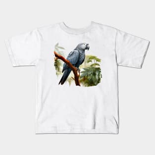 African Grey Parrot Kids T-Shirt